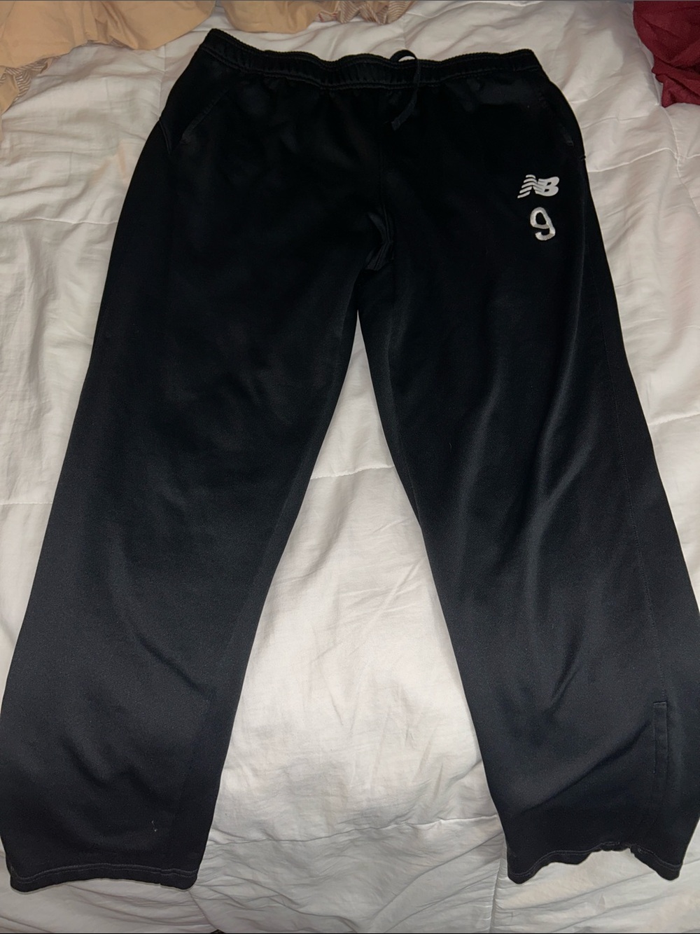 New Balance Black Track Pants with Logo and Number